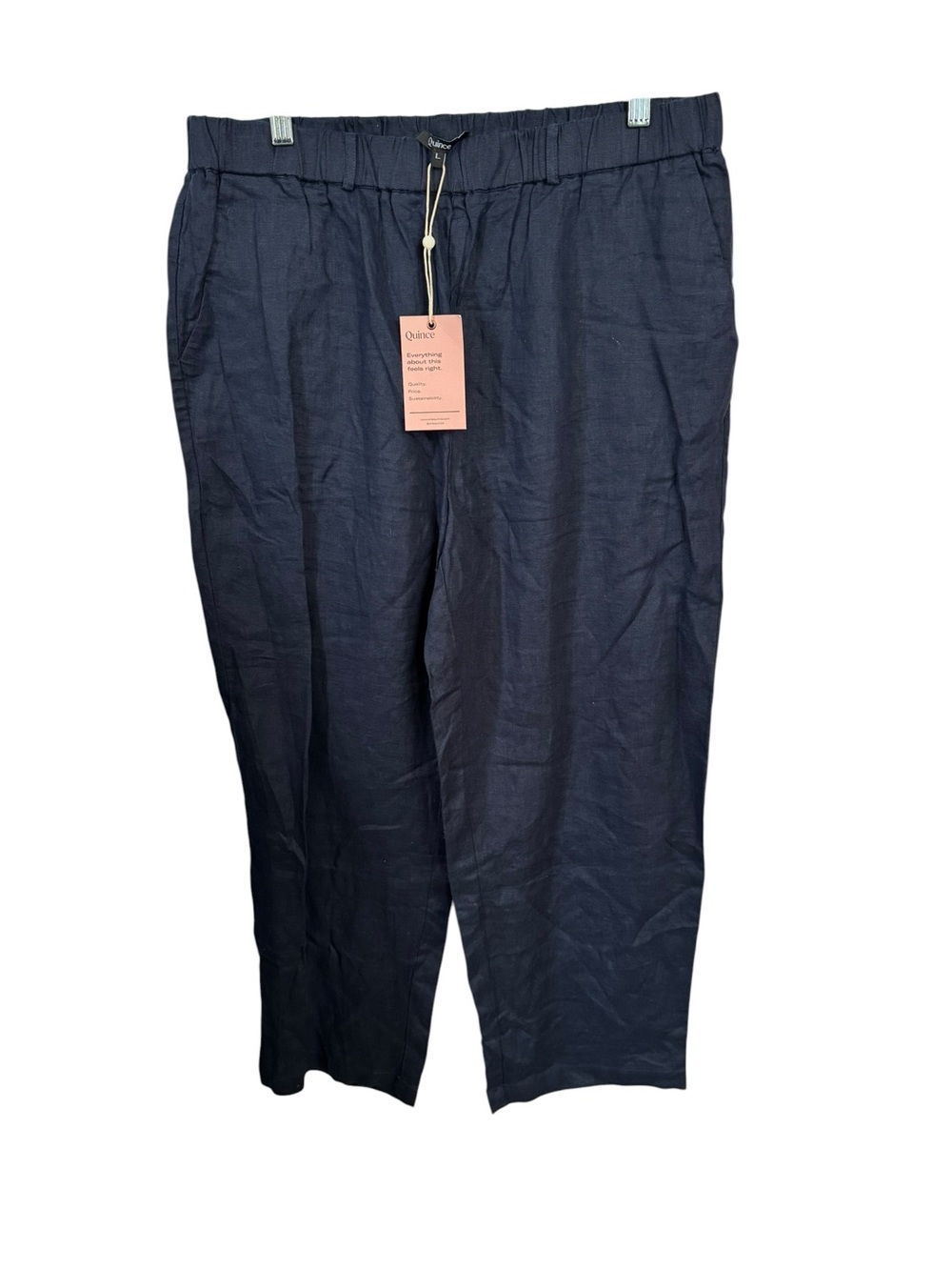 Quince 100% European Linen Pants Navy large NWT
